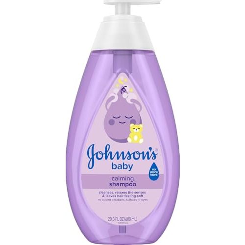 Johnson's Baby Calming Shampoo with Soothing NaturalCalm Aromas, 20.3 fl oz | Baby Hair Wash to Help Calm Baby Before Bed, Hypoallergenic, No Added Parabens & Sulfates