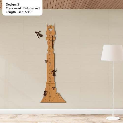 Personalized LOTR growth chart Wooden height chart LOTR nursery wall art Chart for kids Dragon nursery Inspired Hobbit First birthday gift