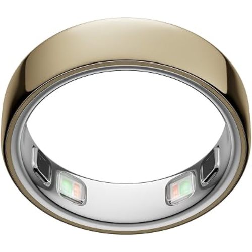 Oura Ring 5 - Gold - Size 8 - World’s Smallest Smart Ring - Sleep, Activity, Women’s Health, AI Advisor, 1 Week of Battery Life, Size Before You Buy, Android & iOS Compatible
