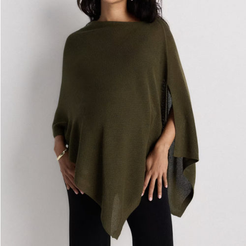 Lightweight Cotton Cashmere Nursing Shawl in Olive