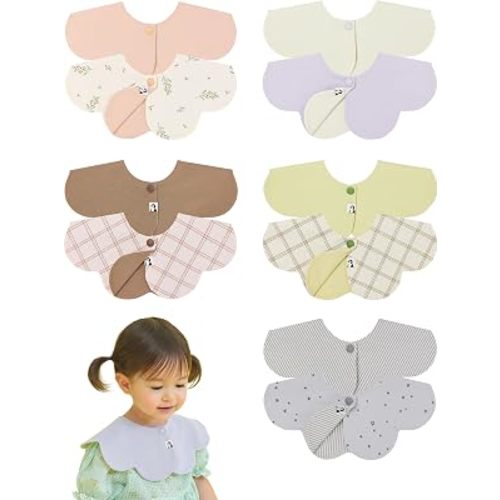 Konny Baby Bib 3/5/7-Pack Set, 360 ​​° Rotate, Soft and Absorbent Drooling for Toddler Boys Girls Baby Essentials
