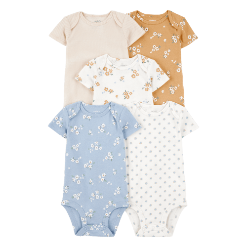 Baby 5-Pack Floral Short-Sleeve Cotton Bodysuits - Carter's | Carter's