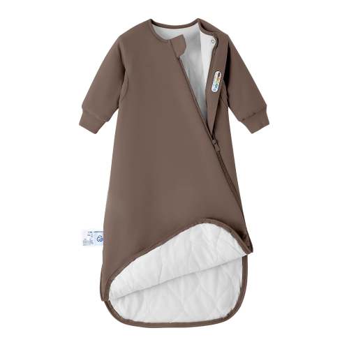 Warm Long Sleeve Sleep Sack 2.5 TOG - Organic Cotton & Camel Wool - Mocha Brown