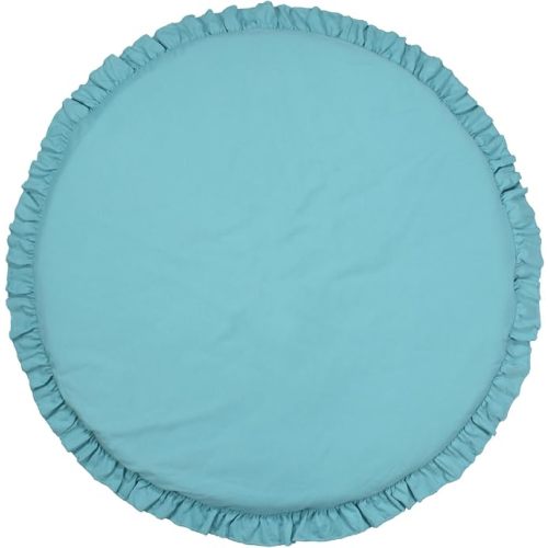 ABREEZE Baby Cotton Play Mat Soft Crawling Mat White Detachable Washable Game Blanket Floor Playmats Kids Infant Child Activity Round Rug Home Room Decor (Dark Grey)