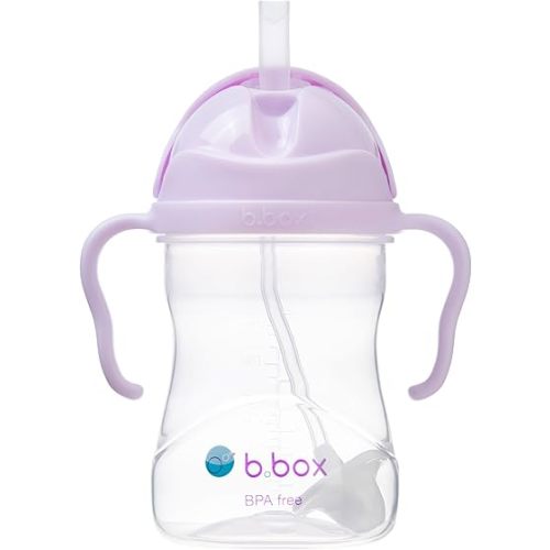 b.box Weighted Straw Cup for 6+ Month Old - 8oz Any Angle Toddler Sippy Cup with Weighted Straw - Leak Proof, Easy Grip. BPA Free, & Dishwasher Safe (Boysenberry)