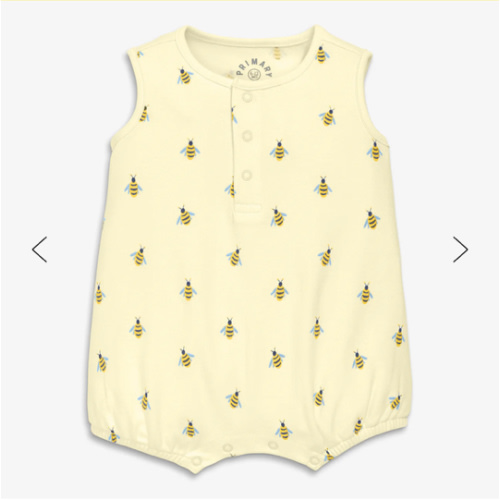 Baby organic henley tank shortie in baby bugs | Primary.com