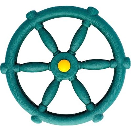Jungle Gym Kingdom Playground Accessories - Pirate Ship Wheel for Kids Outdoor Playhouse, Treehouse, Backyard Playset Or Swingset - Wooden Attachments Parts (Green)