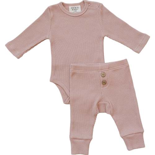 Pink Bodysuit Waffle Set – Mebie Baby