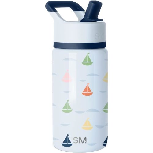 Simple Modern Kids Summit Water Bottle with Straw Lid | 14oz Stainless Steel Cup Insulated Tumbler Tumbler for Boys, Girls, School | Ships at Sea