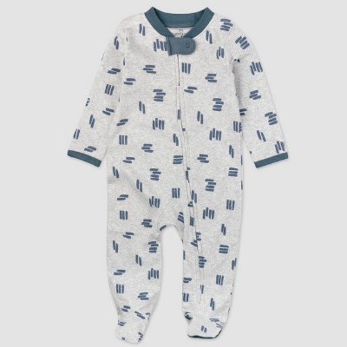 Honest Baby Organic Cotton Dashes Sleep N' Play - Gray 0-3M