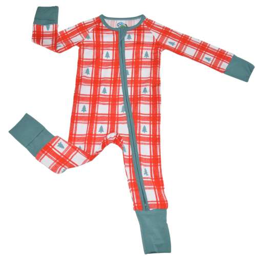 Christmas Tree Check Bamboo Zippy Pajamas