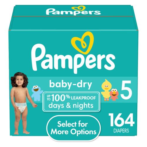 Pampers Baby Dry Diapers, Size 5, 164 Count - Infant leakproof protection