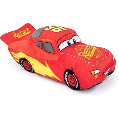 Disney Pixar Cars 3 Plush Stuffed Lightning Mcqueen Red Pillow Buddy - Kids Super Soft Polyester Microfiber, 17 inch (Official Disney Pixar Product)