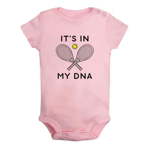 iDzn Baby Unisex Tennis Its In My DNA Funny Romper Newborn Bodysuits Infant Jumpsuit Childs Clothes Kids Graphic Outfits