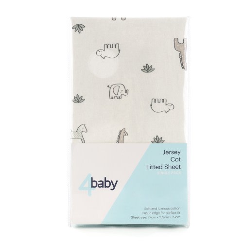 4Baby Cot Fitted Sheet Natural
