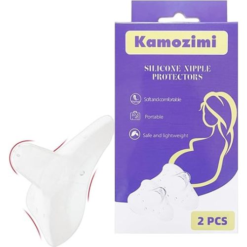 Organic Nipple Shields Breastfeeding,(20mm) 100% Food-Grade Silicone for Breastfeeding Difficulties, Ultra-Thin & Super-Soft, Made Without BPA/BPS, Include Carry Case, 2pk