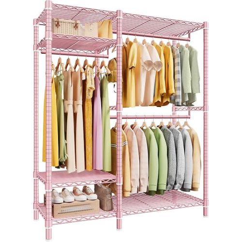 Raybee Clothes Rack with Shelves, Heavy Duty Loads 780LBS, Space-Saving