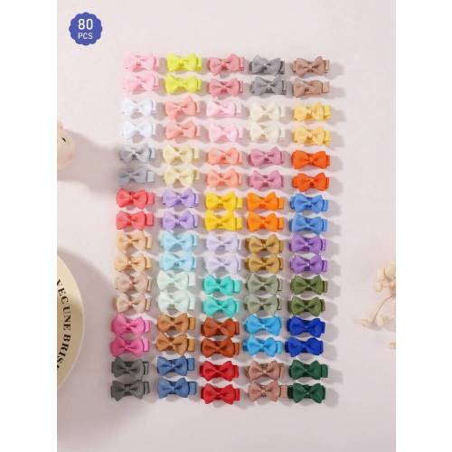 bilicaca 80pcs/Pack Macaron Colors Baby Hair Clips, Fully Covered Cute Infant Hair Accessories, Colorful And Fun Children Hair Decorations, Random Colors Love Valentine | SHEIN USA
