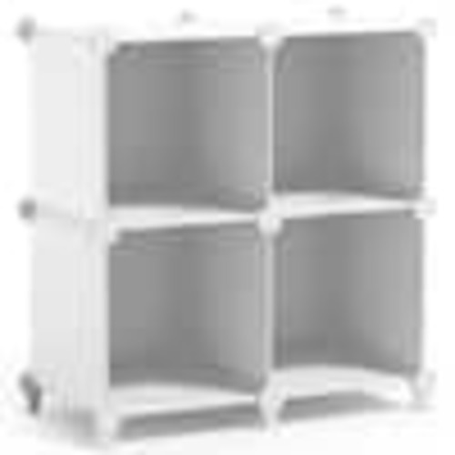 Sorbus 26.5 in H x 25.25 in W x 12.25 in D White Fabric 4-Cube Storage Organizer, Waterproof Cubby Shelf for Closet STRG-CB4-WH