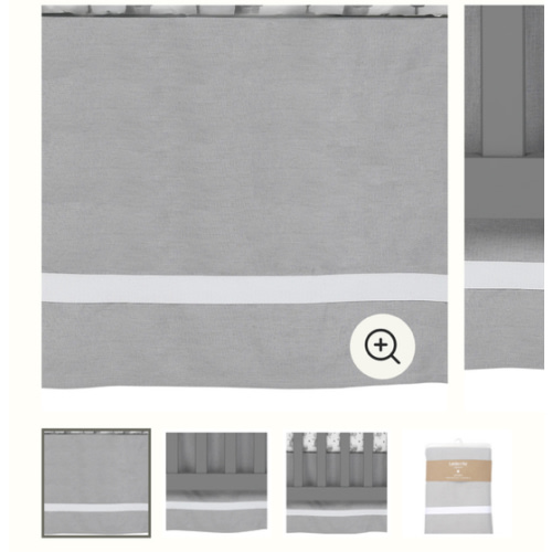 Signature Gray Linen Crib Skirt