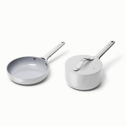 Caraway Home 4pc Mini Fry Pan and Mini Sauce Pan Set Gray: Nonstick Ceramic Cookware, Stainless Steel Handles, Induction Compatible
