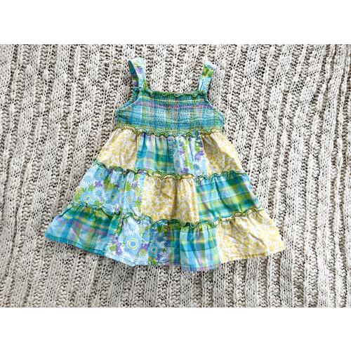 Vintage 2000s Plaid Patchwork Dress by Faded Glory (Size 18 Months)