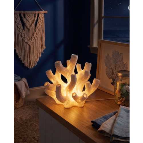 Coral Reef Table Lamp, Resin Ocean Night Light, Coastal Lamp, Beach House Decor, Nautical Reef Lamp Gift, Reef Sculpture