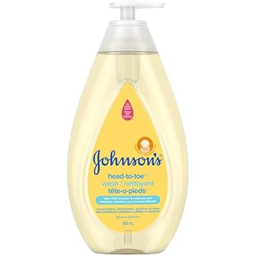 Johnson's Baby wash and shampoo for baths, head-to-toe, tear free, 800ml