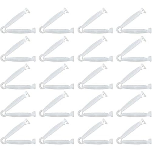 20PCS White Umbilical Cord Clamps, Disposable Umbilical Cord Clips Whelping Kit for Veterinary, Home Birth, Obstetrical Kit, Midwife Emergency Birth Supply