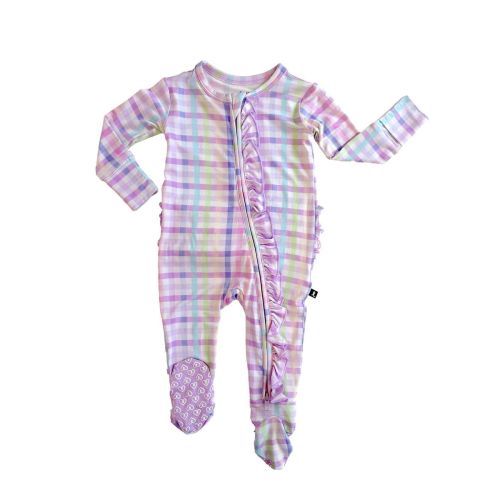 Emery Ruffled Zippered Footie – 4 Kids Only