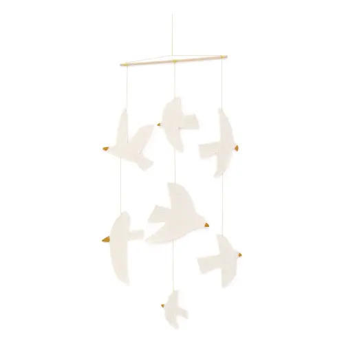 Muskhane - Birdy felt mobile - Ecru | Smallable