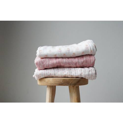 Jaipur | Organic Muslin Baby Burp Cloths, Set of 3 | 100% Cotton