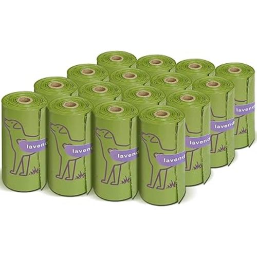 240 Count Lavender Scented 13” x 9” Dog Poop Bags Rolls, Leakproof Strong & Sturdy Waste Bags for Doggie Cat Pet
