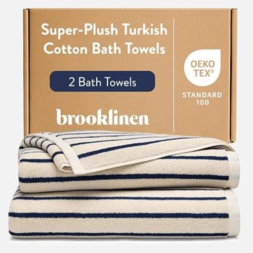 Brooklinen 100% Turkish Cotton Bath Towels Spa-Quality Cotton - Set of 2, Abyss