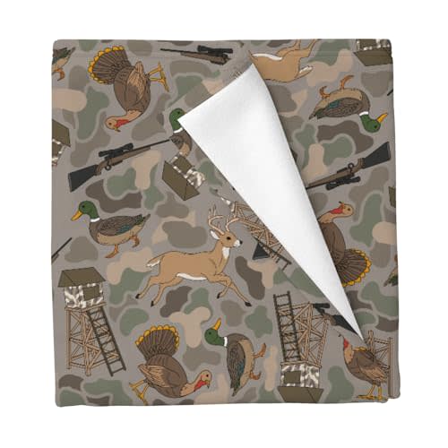 Vintage Hunting Animals Baby Blankets for Boys Girls Hunting Mallard Duck Deer Turkey Crib Blanket for Infant Toddler Newborn Camouflage Outdoor Adventure Soft Nursery Swaddling Wrap 40x50in