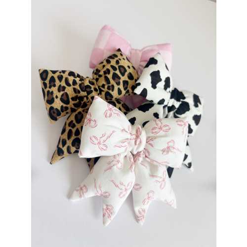 Puffy Bow Keychain: Coquette Purse Charm, Cheetah Print, Cow Print