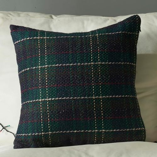 vctops Christmas Green Tartan Knit Throw Pillow Covers Farmhouse Gingham Plaid Square Cushion Cover Pillowcase for Sofa Bedroom Couch (Green,18"x18")