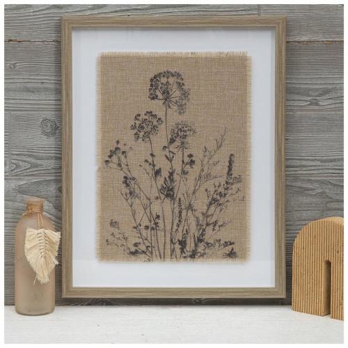 Sketched Flowers Framed Wall Decor