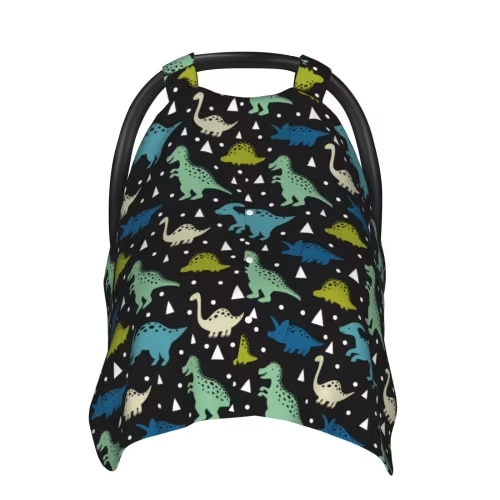 Car Seat Cover Baby, Dinosaur print A Baby Car Seat Cover for Baby Boys Girls Newborn , Infant Car Seat Canopy Cover Nursing Breastfeeding Cover Warm Blanket