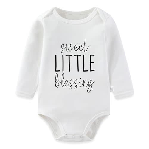 Sweet Little Blessing Long Sleeve Baby Bodysuits, Christian Infant Romper Outfits Girls Boys 0-24 Months