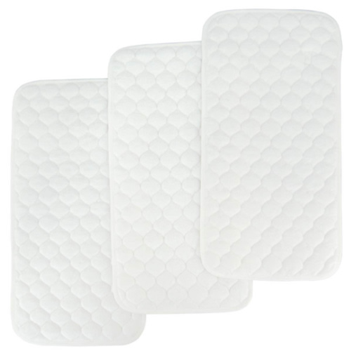 BlueSnail Quilted Thicker Waterproof Changing Pad Liners,3 Count(Snow White 13” x 27”)