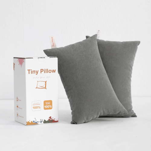 flxxie, Microfiber Tiny Pillows, 11"x7", Dark Gray, 2 Pack