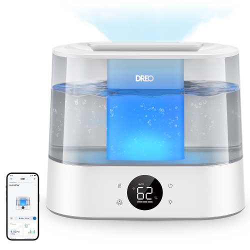 DREO Smart Humidifier for Room, 4L Cool Mist Top-Fill Ultrasonic Humidifier, Touch/APP/Voice Control, 36H Runtime, 28dB quiet, Essential Oil Diffuser & Customizable RGB Light Humidifier for Bedroom