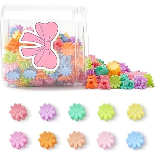 150 pcs Colorful Mini Flower Hair Clips Small Claw Clips Cute Hair Clips for Girls Hair Accessories for Women Girls Toddler