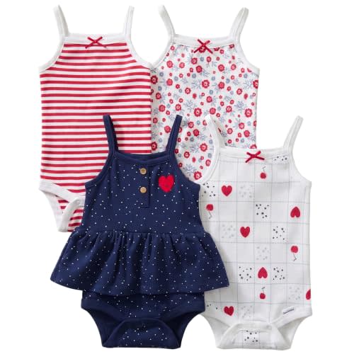 Gerber Baby Girls Multi-Pack Sleeveless Onesies Bodysuit