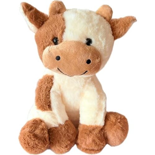 BSVOME 9 inches Cow Stuffed Animal Soft Plush Cute Cow Doll for Boys Girls (Brown Cow)