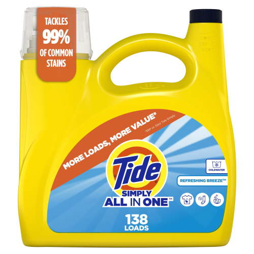 Tide All-in-One Liquid Laundry Detergent 182 fl oz 138 Loads Refreshing Breeze Scent