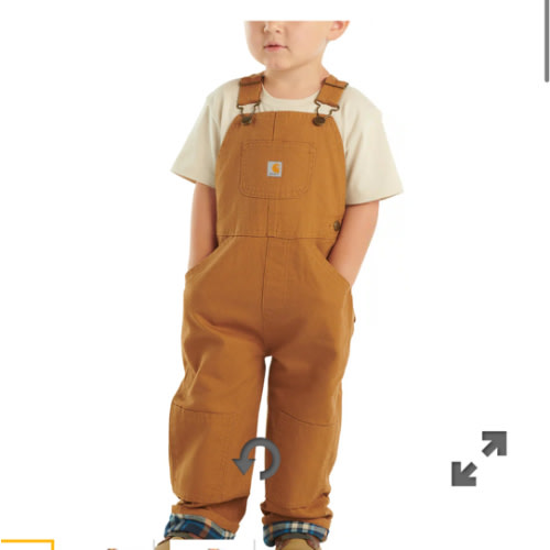 Kids' Canvas Bib Overall Flannel-Lined (Baby/Toddler) | Fall Layering Clothing Essentials | Carhartt