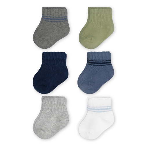 Carter's Child of Mine, Infant Baby Boy Ribbed Quarter Crew Socks, 6 Pack, Sizes 0-12 Months