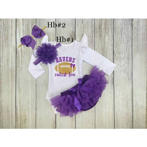 Baby Girl Ravens Outfit - Tutu, Bloomers & Headband